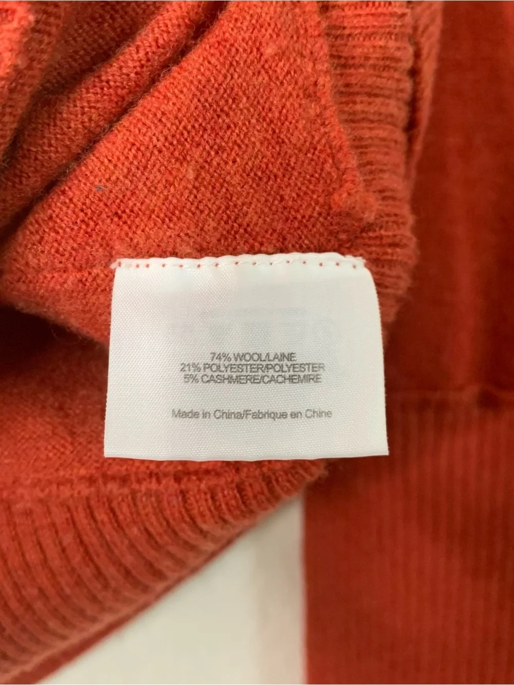 Tory Burch women’s orange wool/ cashmere long sleeve turtleneck sweater S